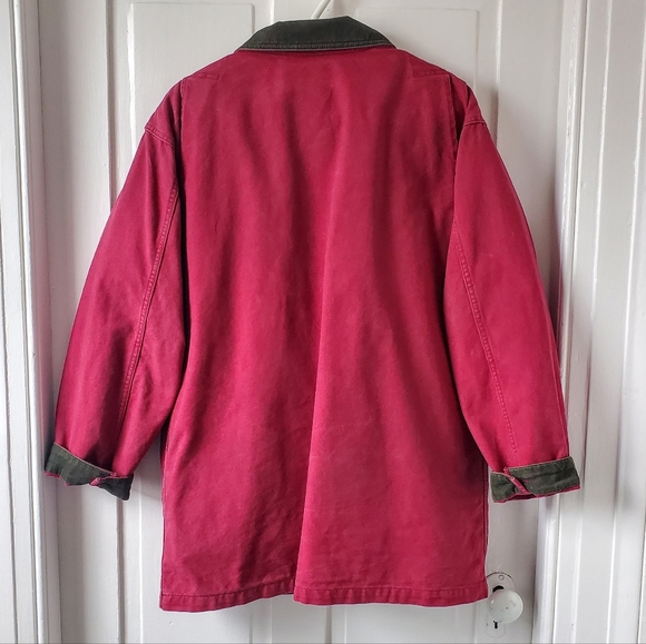 LL Bean Insulated Chore Coat. Cranberry. Medium - Picture 4 of 6
